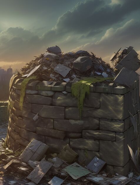 The large scrap heap in the household yard